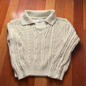 Princess Polly Cream Cable Knit Turtleneck Sweater